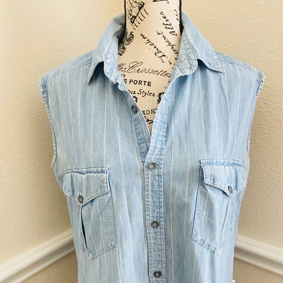 Vintage Esprit Sport denim button down shirt M - Picture 3 of 10